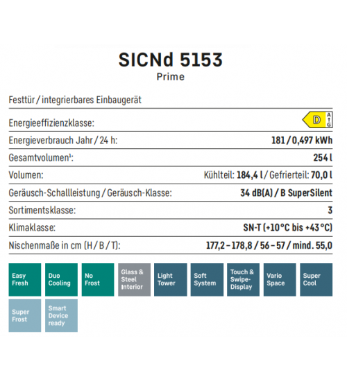 LIEBHERR利勃海尔 SICNd 5153   无霜 新鲜养鲜嵌入式冰箱冰柜